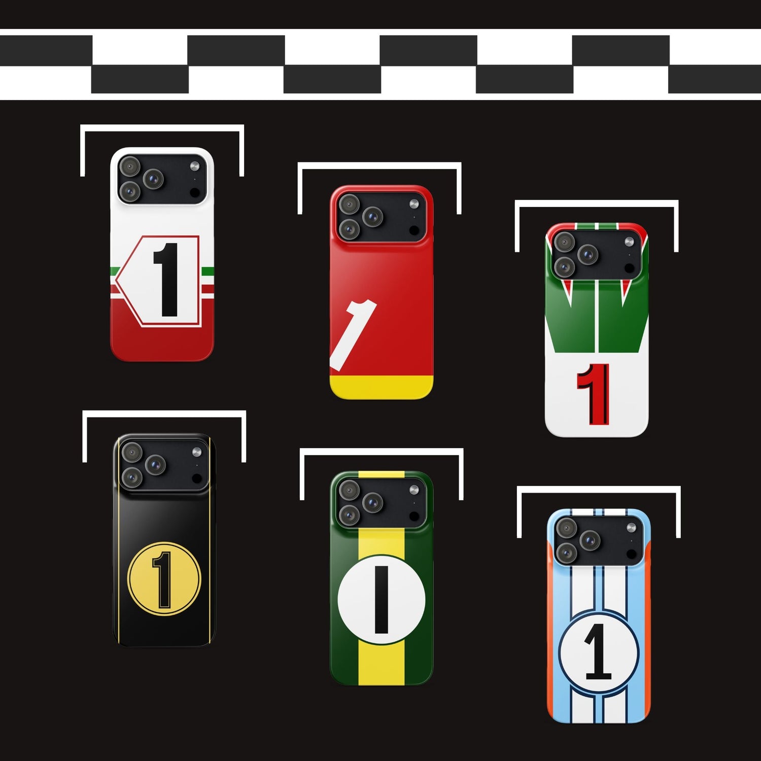 starting grid filled with racing phone cases