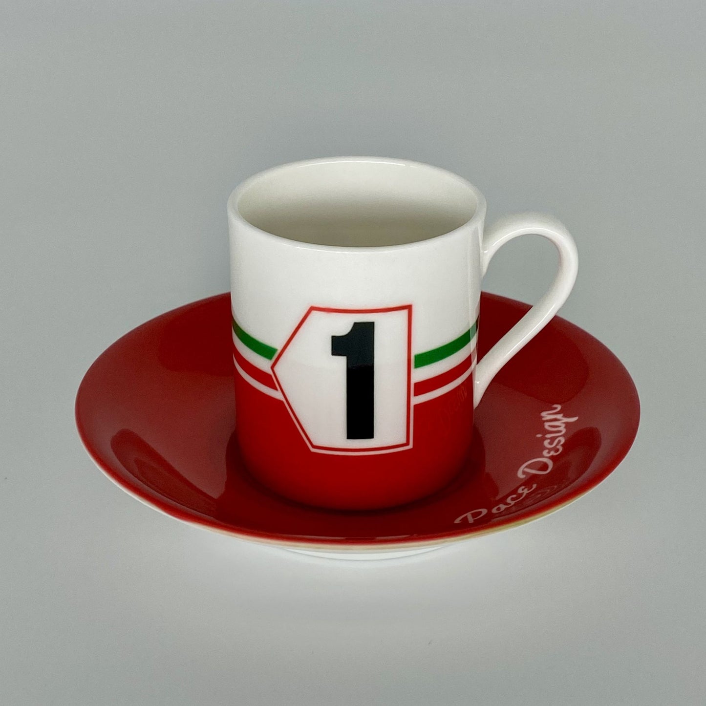 Racing Espresso Cups and Saucers Set of 4