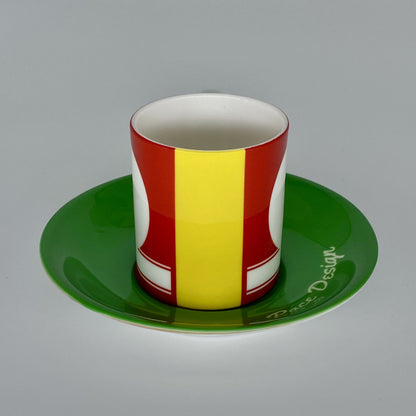 Racing Espresso Cups and Saucers Set of 4