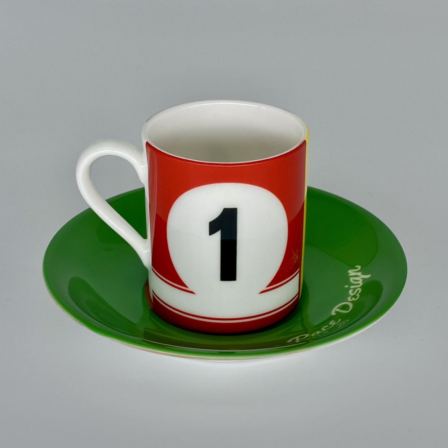Racing Espresso Cups and Saucers Set of 4