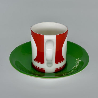 Racing Espresso Cups and Saucers Set of 4