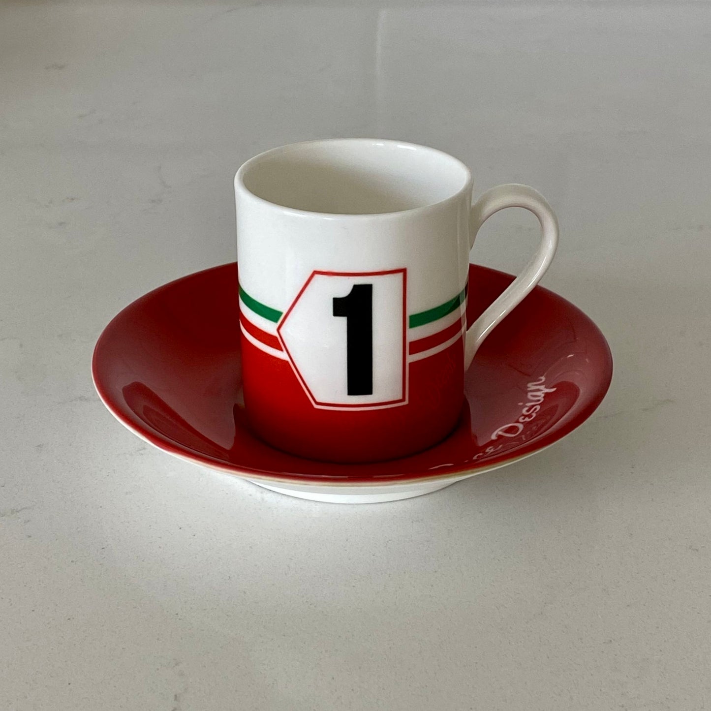 Racing Espresso Set of 4 Cups and Saucers