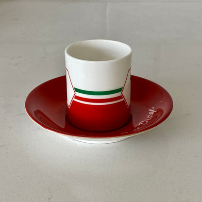 Racing Espresso Set of 4 Cups and Saucers