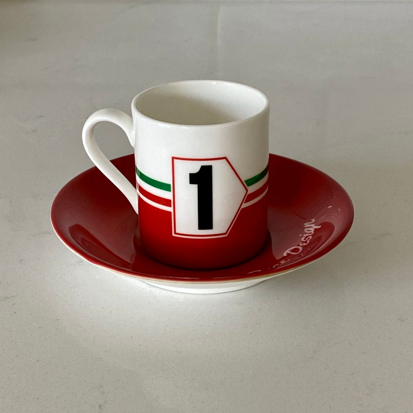 Racing Espresso Set of 4 Cups and Saucers