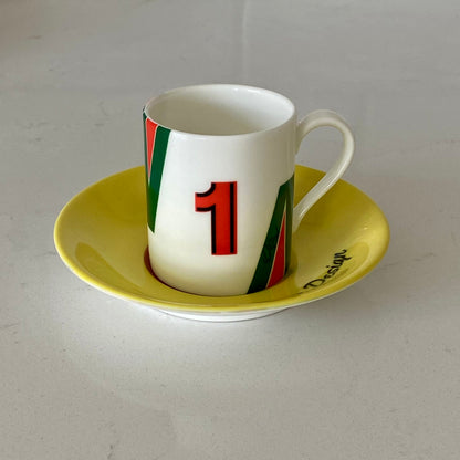 Racing Espresso Set of 4 Cups and Saucers