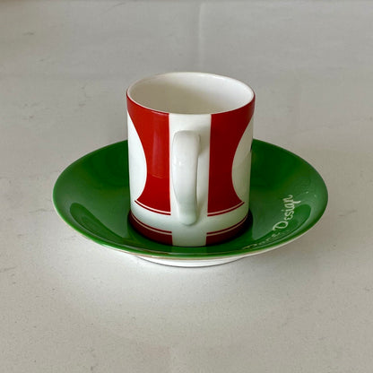 Racing Espresso Set of 4 Cups and Saucers