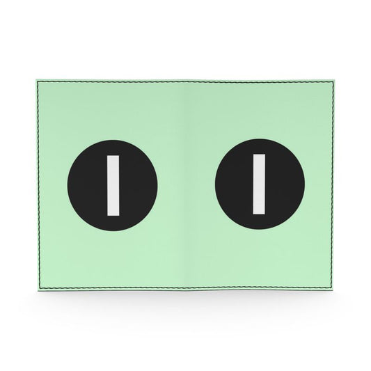 Green passport cover with a white number "1" in black circle on a white background