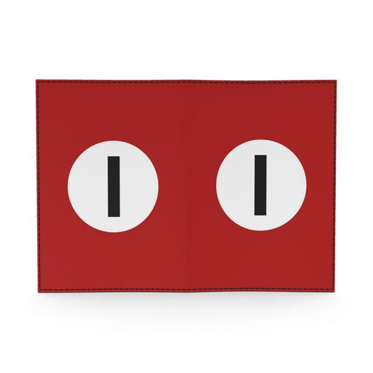 Red passport cover with a blacl number "1" in white circle on a white background