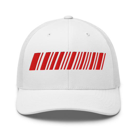 Barcode Mesh Hat Bianco