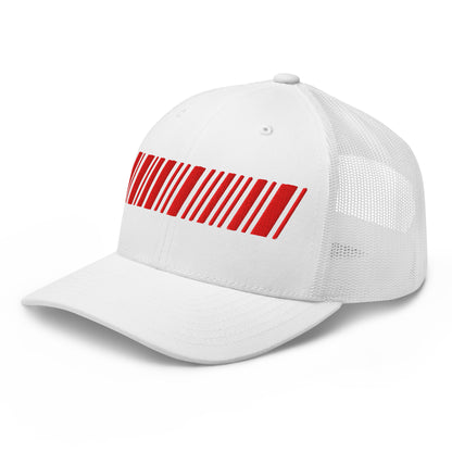 Barcode Mesh Hat Bianco